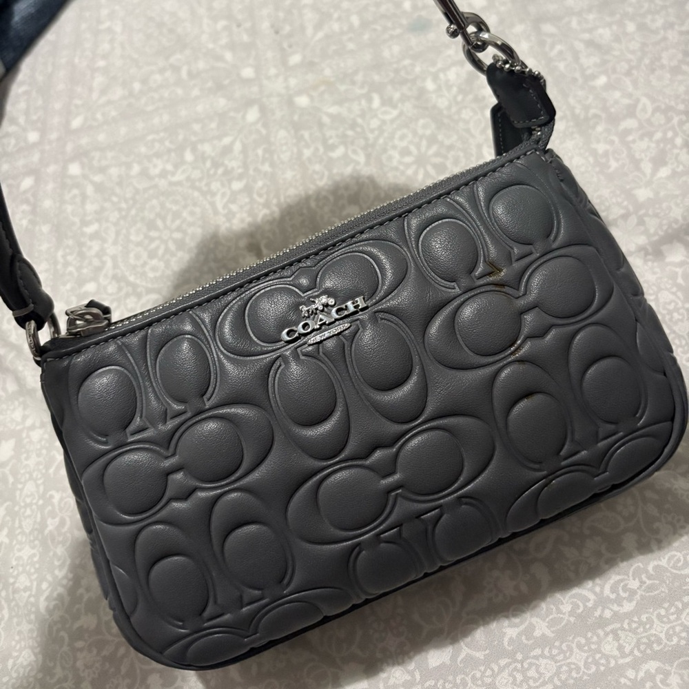 Coach Charcoal Embossed Crossbody Bag